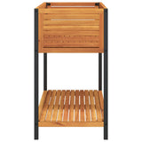 Garden Planter with Shelf 110x45x80 cm Solid Wood Acacia and Steel - 45-Degree Angle