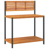 Garden Work Table 90x50x110 cm Solid Wood Acacia and Steel - Front View