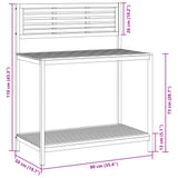 Garden Work Table 90x50x110 cm Solid Wood Acacia and Steel - Low Angle