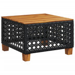 5 Piece Garden Sofa Set with Cushions Black Poly Rattan