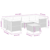 7 Piece Garden Sofa Set with Cushions Grey Poly Rattan