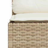 7 Piece Garden Sofa Set with Cushions Beige Poly Rattan - Rear View