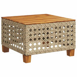 7 Piece Garden Sofa Set with Cushions Beige Poly Rattan - 45-Degree Angle