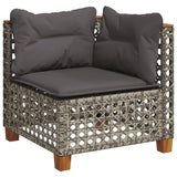 8 Piece Garden Sofa Set with Cushions Grey Poly Rattan - Top-Down View