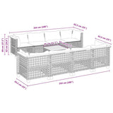 9 Piece Garden Sofa Set with Cushions Beige Poly Rattan