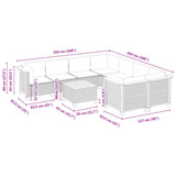 9 Piece Garden Sofa Set with Cushions Black Poly Rattan