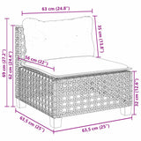 9 Piece Garden Sofa Set with Cushions Beige Poly Rattan - Extra Image