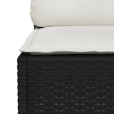 4 Piece Garden Sofa Set with Cushions Black Poly Rattan - Rear View