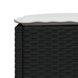 4 Piece Garden Sofa Set with Cushions Black Poly Rattan - Close-Up Angle