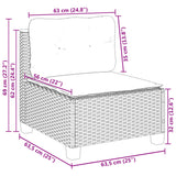4 Piece Garden Sofa Set with Cushions Grey Poly Rattan - Extra Image
