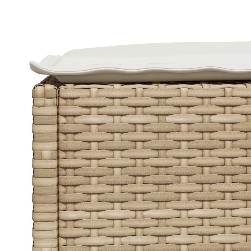 4 Piece Garden Sofa Set with Cushions Beige Poly Rattan