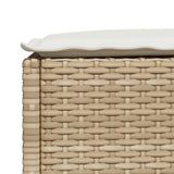 4 Piece Garden Sofa Set with Cushions Beige Poly Rattan - Close-Up Angle