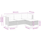 4 Piece Garden Sofa Set with Cushions Beige Poly Rattan