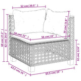 4 Piece Garden Sofa Set with Cushions Black Poly Rattan