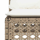 4 Piece Garden Sofa Set with Cushions Beige Poly Rattan - Rear View