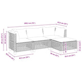 4 Piece Garden Sofa Set with Cushions Beige Poly Rattan - Low Angle