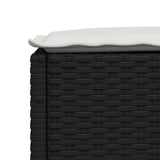 5 Piece Garden Sofa Set with Cushions Black Poly Rattan