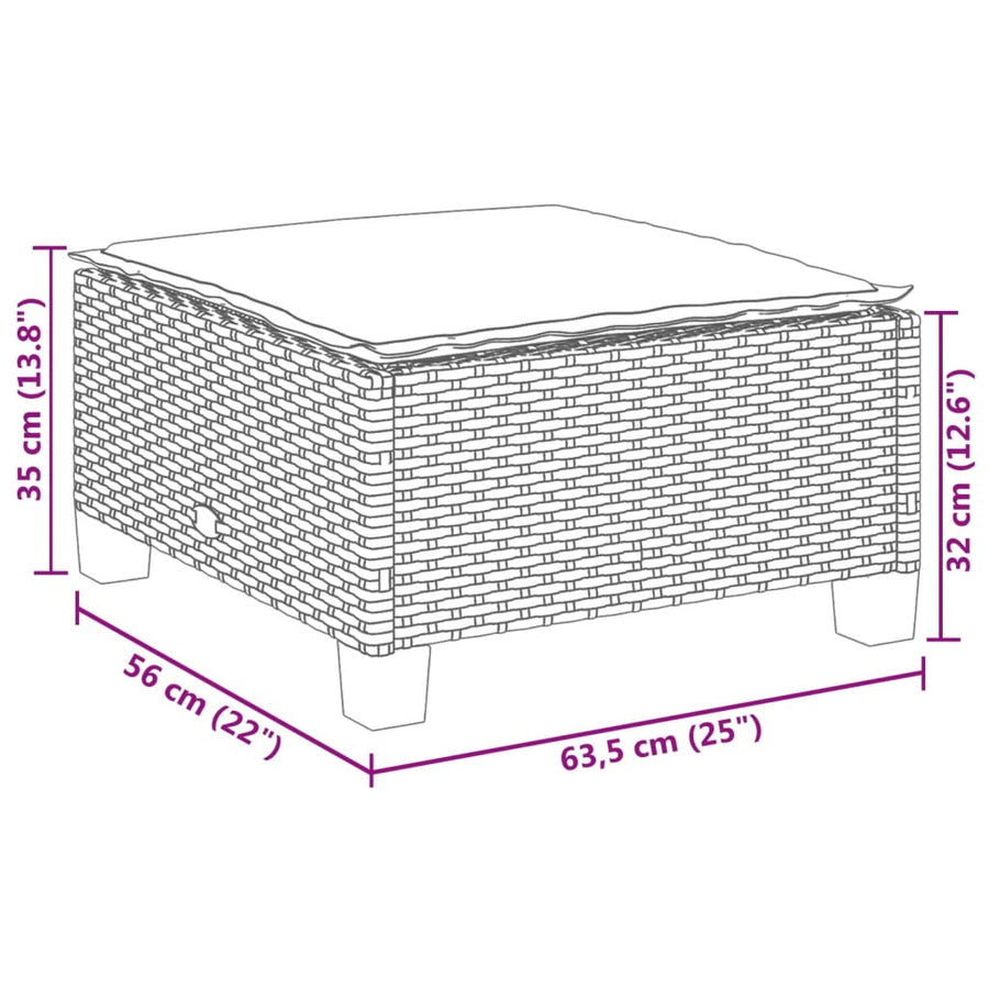 5 Piece Garden Sofa Set with Cushions Grey Poly Rattan