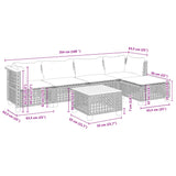 6 Piece Garden Sofa Set with Cushions Grey Poly Rattan