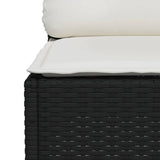 4 Piece Garden Sofa Set with Cushions Black Poly Rattan - 45-Degree Angle