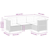 4 Piece Garden Sofa Set with Cushions Grey Poly Rattan