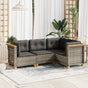 4 Piece Garden Sofa Set with Cushions Grey Poly Rattan
