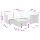5 Piece Garden Sofa Set with Cushions Grey Poly Rattan