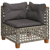 5 Piece Garden Sofa Set with Cushions Grey Poly Rattan - Top-Down View