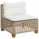 5 Piece Garden Sofa Set with Cushions Beige Poly Rattan - Top-Down View