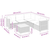 6 Piece Garden Sofa Set with Cushions Black Poly Rattan