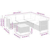 6 Piece Garden Sofa Set with Cushions Beige Poly Rattan
