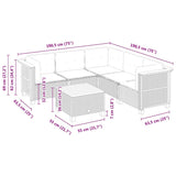 6 Piece Garden Sofa Set with Cushions Beige Poly Rattan - Low Angle