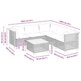 6 Piece Garden Sofa Set with Cushions Beige Poly Rattan
