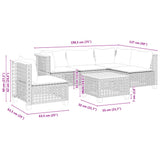 6 Piece Garden Sofa Set with Cushions Black Poly Rattan
