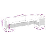 6 Piece Garden Sofa Set with Cushions Grey Poly Rattan