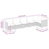 6 Piece Garden Sofa Set with Cushions Beige Poly Rattan