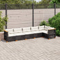 6 Piece Garden Sofa Set with Cushions Black Poly Rattan