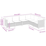 6 Piece Garden Sofa Set with Cushions Black Poly Rattan
