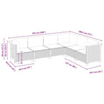6 Piece Garden Sofa Set with Cushions Black Poly Rattan
