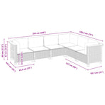 6 Piece Garden Sofa Set with Cushions Grey Poly Rattan