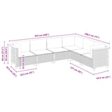6 Piece Garden Sofa Set with Cushions Beige Poly Rattan