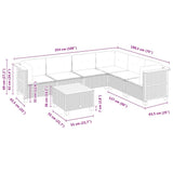 7 Piece Garden Sofa Set with Cushions Beige Poly Rattan