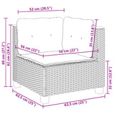 7 Piece Garden Sofa Set with Cushions Beige Poly Rattan
