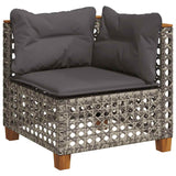 7 Piece Garden Sofa Set with Cushions Grey Poly Rattan - Top-Down View