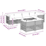 7 Piece Garden Sofa Set with Cushions Beige Poly Rattan