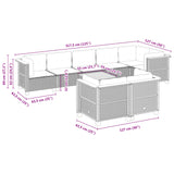 9 Piece Garden Sofa Set with Cushions Black Poly Rattan - Low Angle