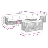 9 Piece Garden Sofa Set with Cushions Grey Poly Rattan