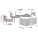 8 Piece Garden Sofa Set with Cushions Black Poly Rattan