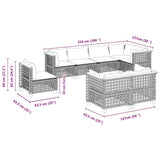 8 Piece Garden Sofa Set with Cushions Beige Poly Rattan