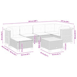 7 Piece Garden Sofa Set with Cushions Grey Poly Rattan